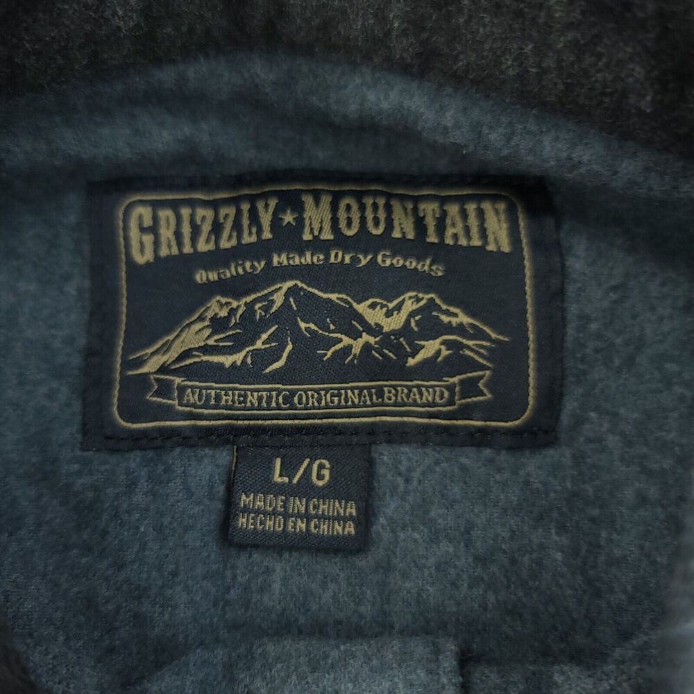 Grizzly Mountain Heavy Flannel Shirt Men's Large Gray Winter Warm Outdoors - Picture 3 of 7